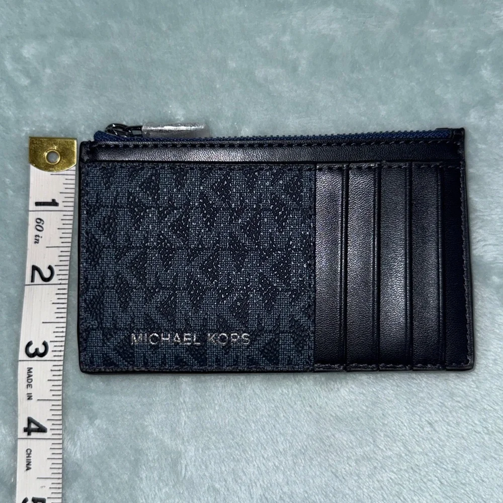 Michael Kors Monogram Admiral Blue Slim Zip Wallet